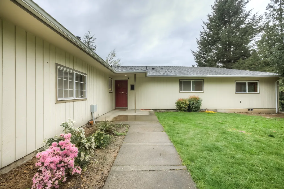 The front of the home with new landscaping
