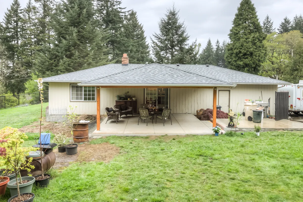 The back of the house where the addition was built
