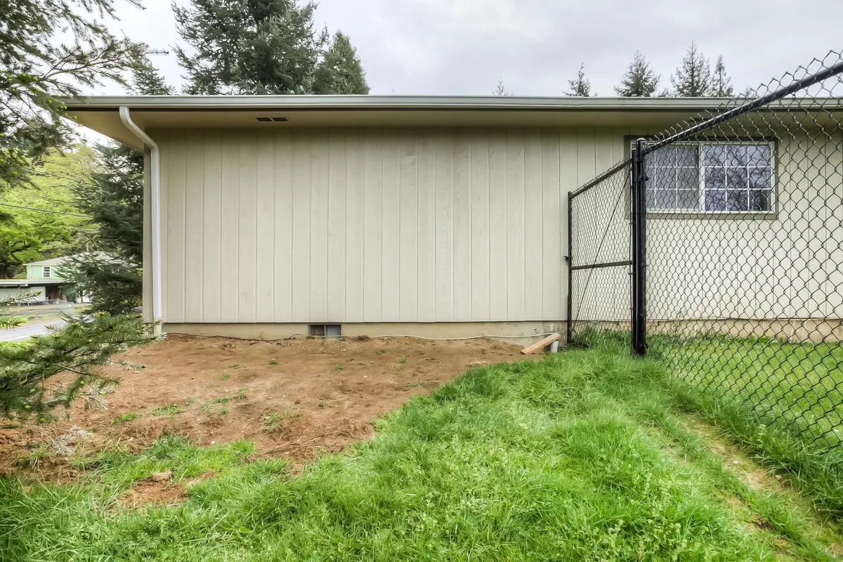 The back of the house where the addition was built