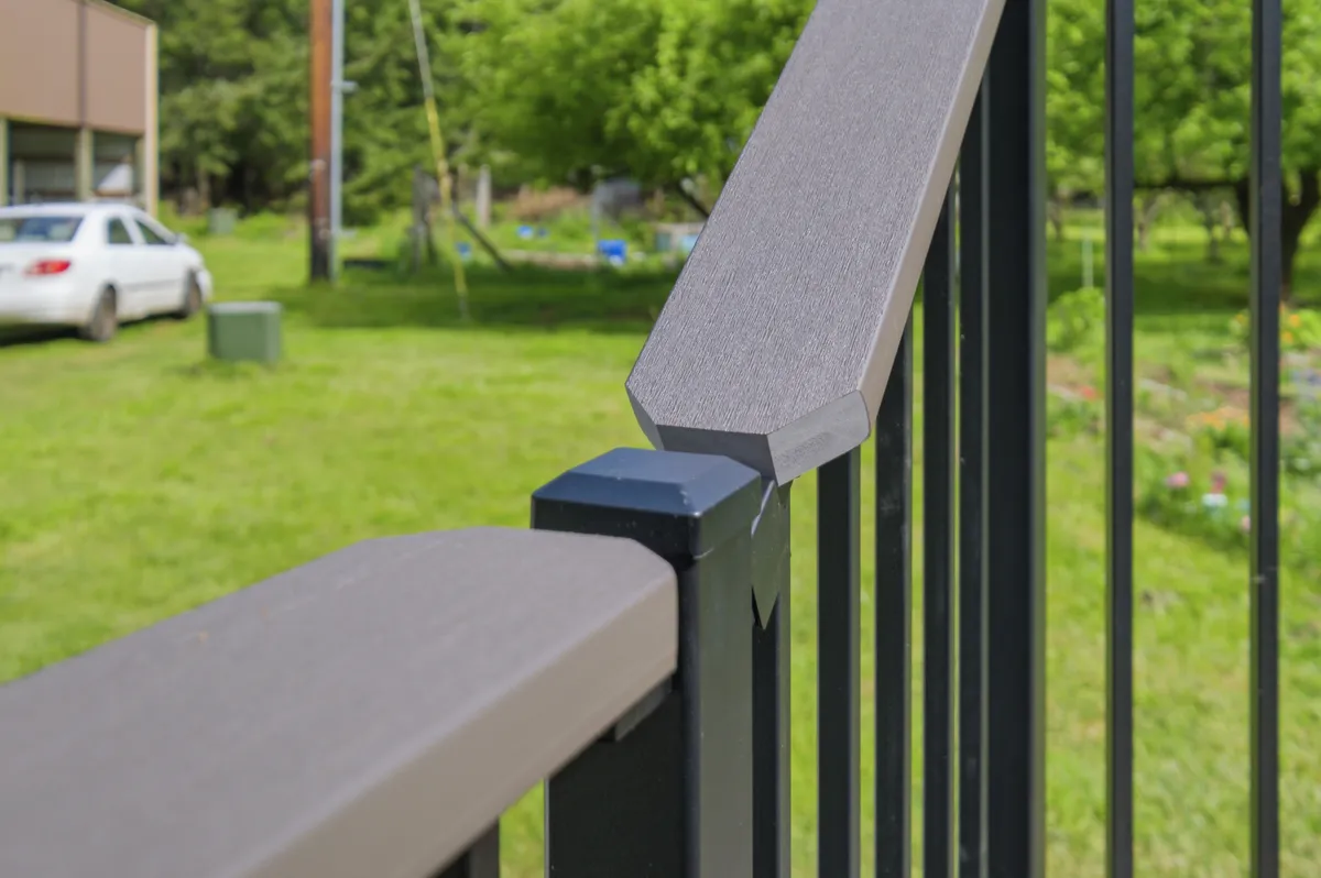 Deck railing and composite board detail