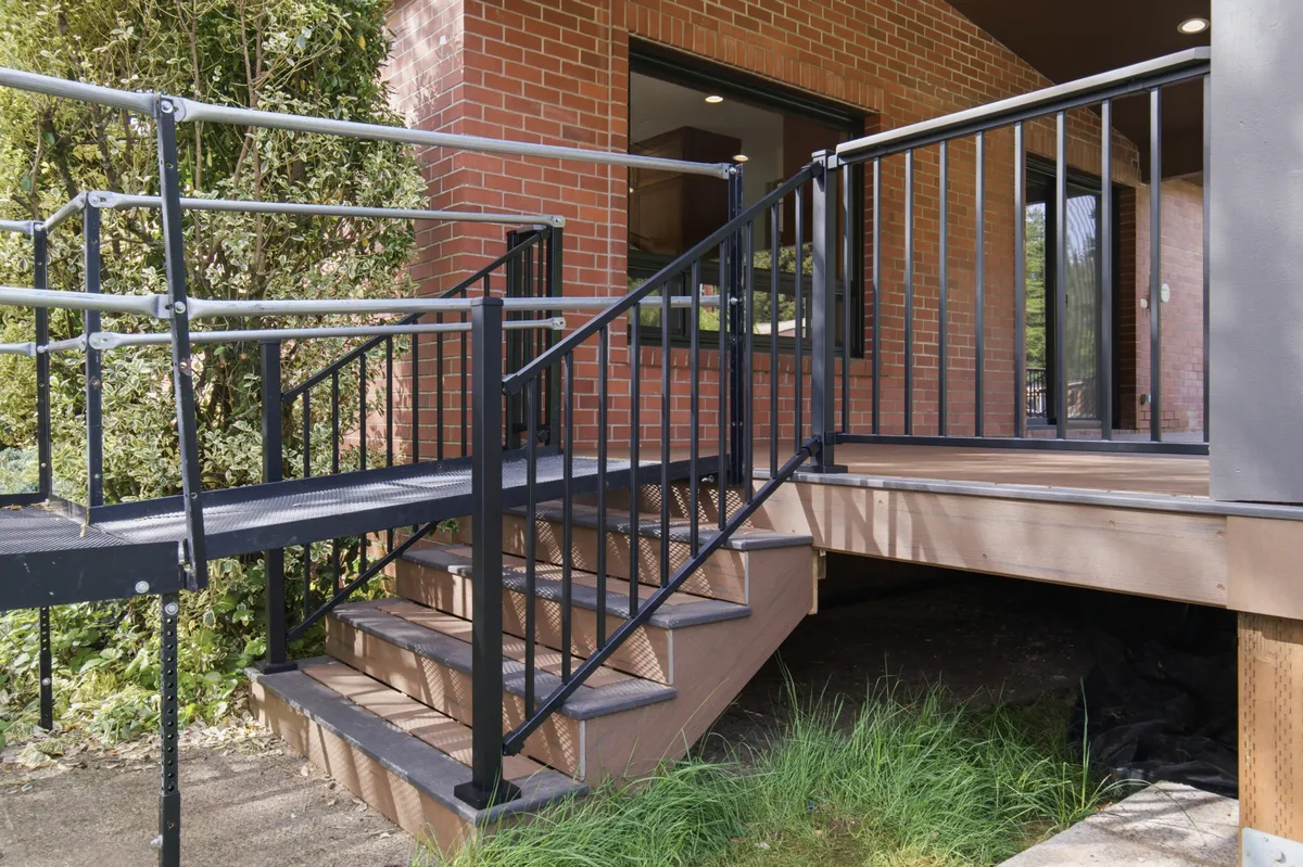 Deck railing and composite board detail