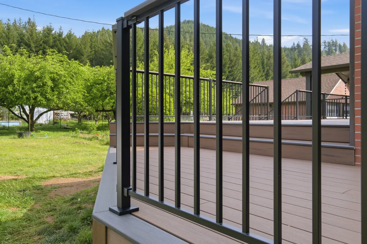 Deck railing and composite board detail